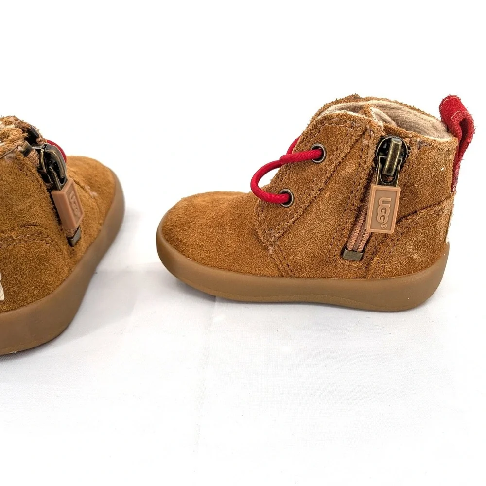 UGG Toddler Suede Boots Brown Lace Up Soft Sole‎ Size 1 Infant
